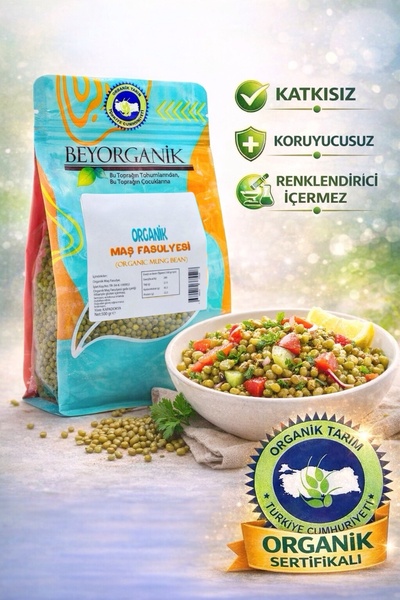 BEYORGANİK Organik Maş Fasulyesi 500gr (PESTİSİT VE AFLATOKSİN ANALİZLİ)