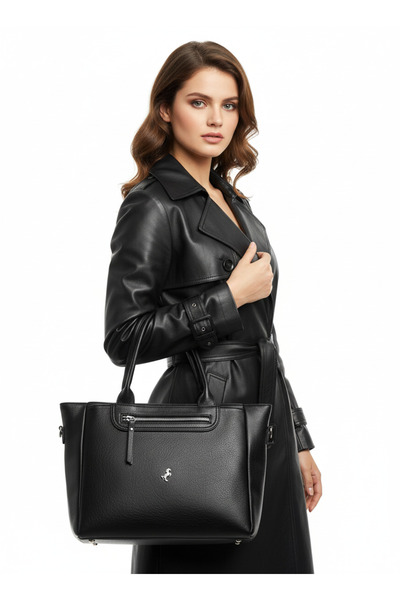 Çanta Trend Miami Polo Clup Leather-Look Women's Large Size Handbag