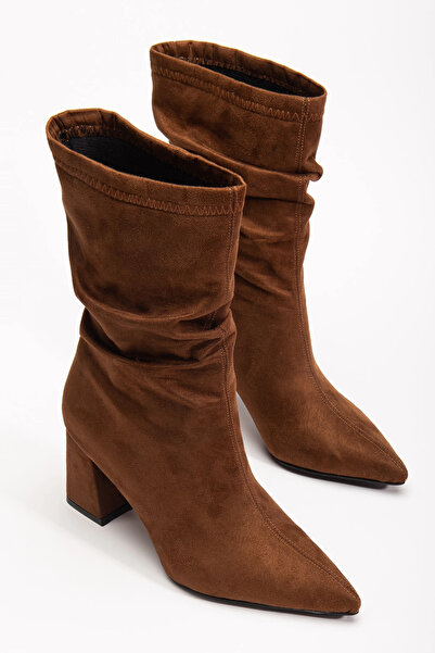 bakacstore Bot damă maro din piele întoarsă, cu șnur, vârf ascuțit și toc gro...