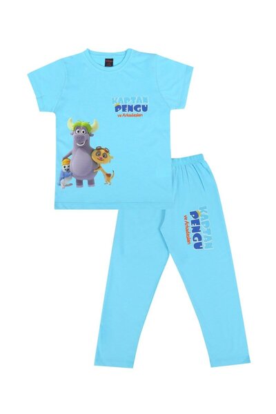 vitmo Set de pijamale cu mâneci scurte pentru băieți TRT Captain Pengu, bumba...