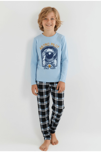 vitmo Σετ πιτζάμες για αγόρια με μακριά μανίκια 100% βαμβάκι Astro Pilot