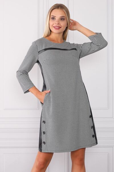 Element's Жіноча сукня в смужку з шкіряними деталями