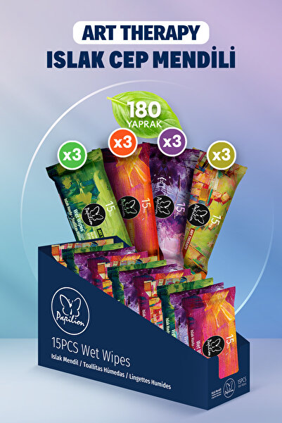 Papilion Art Therapy Islak Cep Mendili 12x15 180 Yaprak