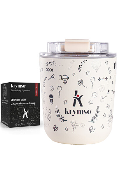 Krymso كوب قهوة للسفر مصنوع من الفولاذ المقاوم للصدأ سعة 250 مل، كوب حراري، غ...