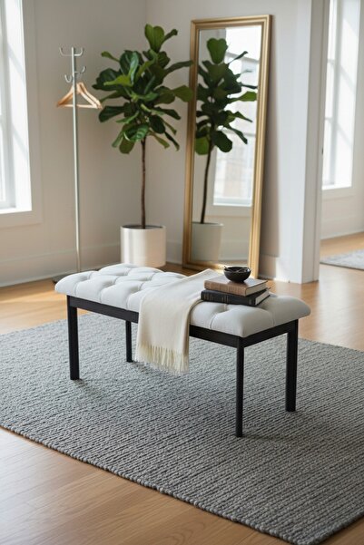 baresmu Süme Bench Puf – Kapitoneli Oturma Bankı 105x40 cm | Modern Bench Puf...