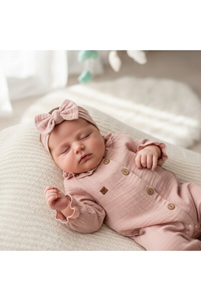 begi kids Begi̇ - Girls' Muslin Bandana Jumpsuit