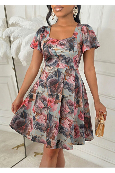 LİVE SPORT Γυναικείο μίνι φόρεμα Sublime με τύπωμα με τετράγωνο λαιμόκοψη και...