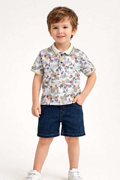 Chicsy Baby Lakos Style Palm Print Adjustable Short Sleeve Shorts Set for Kid...