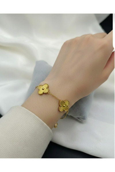 SENTE Van Cleef Gold Model Çelik Bileklik