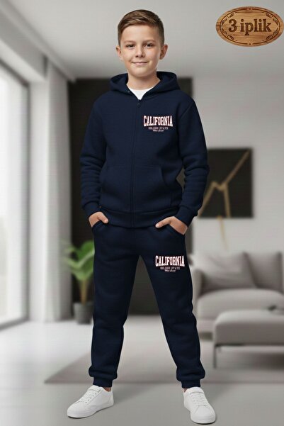 cm buseyiz Set de trening pentru băieți California cu imprimeu 3 Thread Ş cu ...