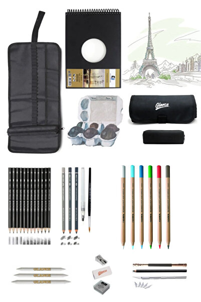 GLANCE Alex Schoeller A5 300 Gr Cretacolor 6 قطع Aquarell قابلة للماء مجموعة ...