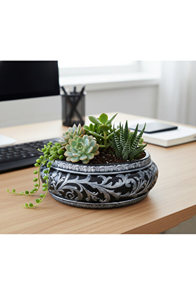 Gold Garden Beton Saksı Sukulent Bonzai Aranjman teraryum çiçek saksısı