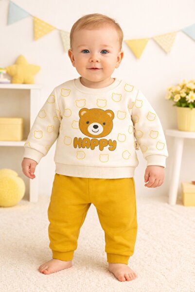 Superbaby Costumas bebelusi Happy Bear crem-galben | Confort & Design Premium