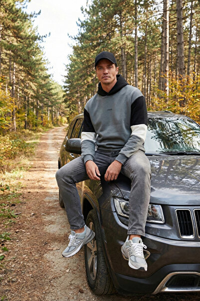 Buratti Cotton Relaxed Fit Hooded Inside Fuzzy Soft Ribbed Sweat Men's Sweat ...