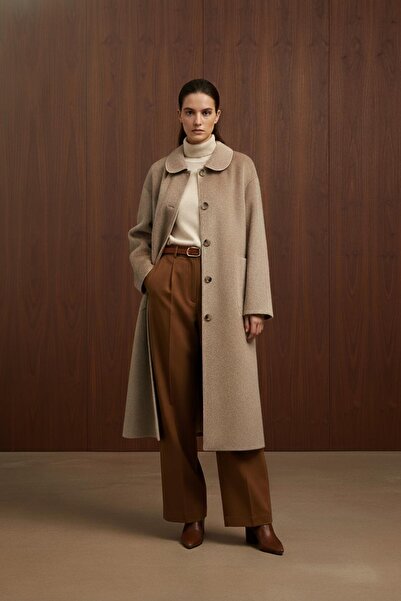 Puane Γυναικείο παλτό Fox με λεπτομέρεια με κουμπιά και τσέπες - 15220KBN - Μ...