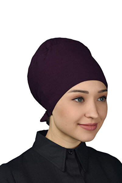 Altobeh Hijab practic cu șireturi pentru femei, din bumbac pieptănat, prune