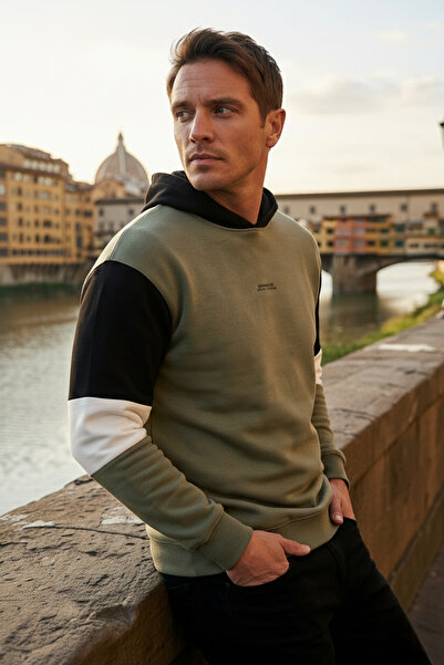 Buratti Color Blocked Regular Fit Hooded Raster Χειμερινός ιδρώτας Ανδρικός ι...