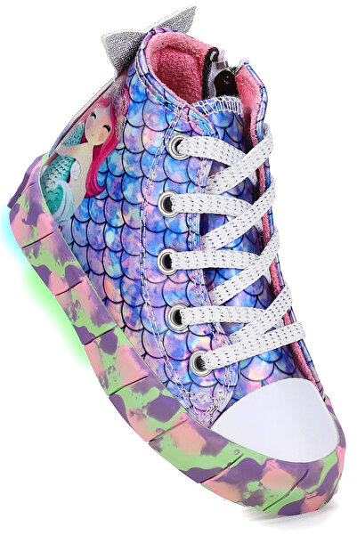 Kiko Kids Ruse Mermaid Zippered Lighted Baby Girl Sports Shoes