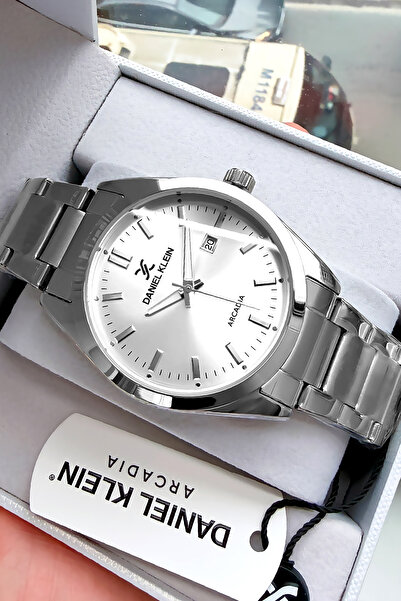 Daniel Klein Original Men's Wristwatch Waterproof Silver Color Steel Band Dke...