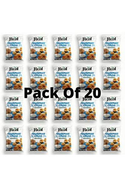 REAL رقائق بطاطس بنكهة الحمص والرانش - 10 غ بروتين، غير مقلية، وجبة خفيفة مقر...