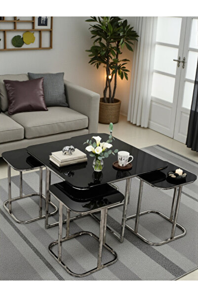 SEDAŞ LIVING UNITS 5li Oval Kenar (KURULUM GEREKTİRMEZ) 4 1 Siyah Aynalı Temp...