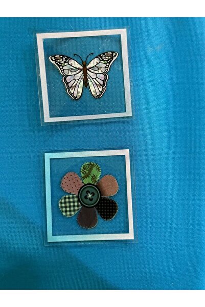 Gönülden Tasarım 6x6 cm leptir i cvet prozirni vez za šivanje