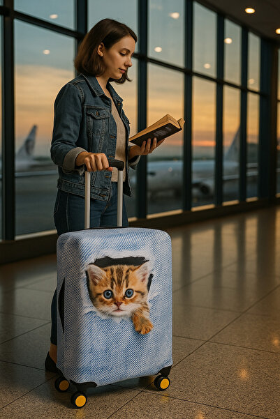 hızlıvaliz واقي حقيبة السفر لحقيبة السفر - قطة