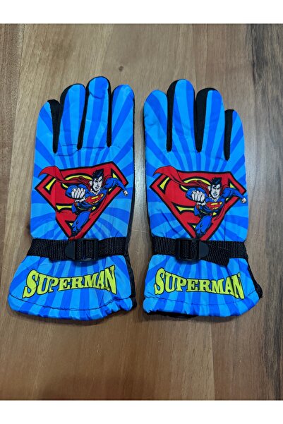 Blotch Süperman Karakterli Mavi Renk Astarlı Çocuk Kayak Ve Kar Eldiveni 6-10...