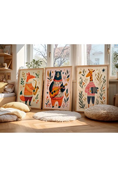 BabelHome ÇOCUK ODASI MODERN ÇERÇEVELİ TABLO - ÇERÇEVELİ POSTER - TABLO 3'LÜ ...