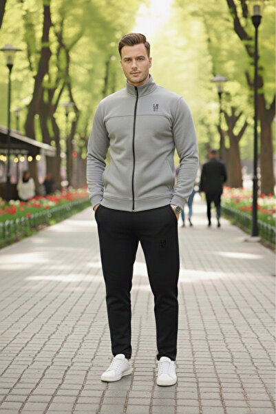 LFSPORT Men's Relaxed Gray Tracksuit Set - 85752