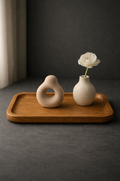 YzHome Akasya Dikdörgen Sunum Servis Tabağı Tabak 25*14cm