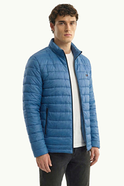 D1fference Erkek Suya Dayanıklı Dik Yaka Şişme Kışlık Jel Elyaf Dolumlu Mont