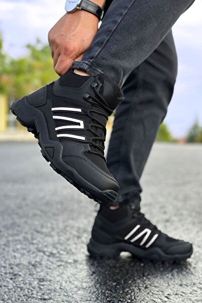 BIG KING Černé a bílé pruhované gumové unisex trekové boty