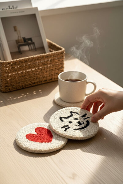 Minic Store Punch Coasters Set of 2 Handmade – Decorative Coffee Tea Coasters...