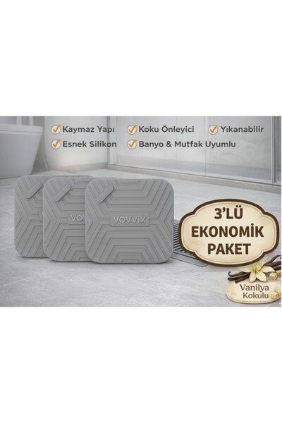 RED KİTCHEN 3 ADET Kötü Koku Önleyici Silikon Mat Banyo Mutfak Lavabo Balkon ...