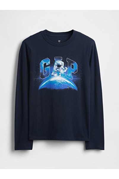 GAP Erkek Çocuk Lacivert Logo T-Shirt