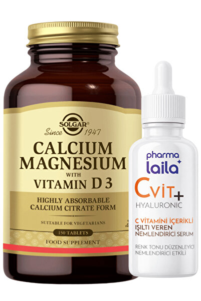 Solgar Calcium Magnesium Vitamin D3 150 Tablet (VİTAMİN C SERUM 30 ML HEDİYEL...
