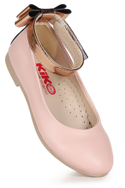 Kiko Kids Dívčí balerínky s mašlí a páskem na suchý zip