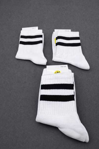 KAYLANIN DÜNYASI مجموعة جوارب يومية بيضاء اللون للجنسين مكونة من 4 قطع 36-41 ...