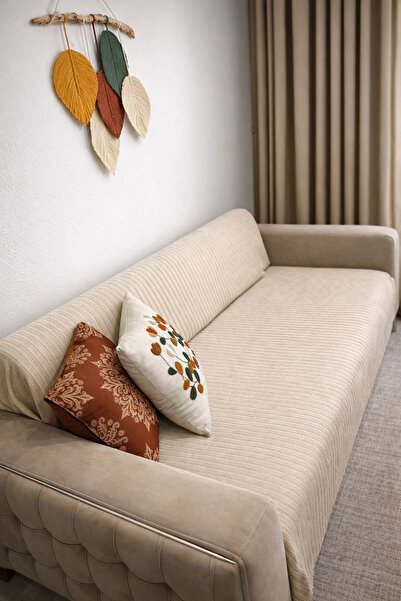 BURYAHOME غطاء أريكة بيج مقاس 180×230