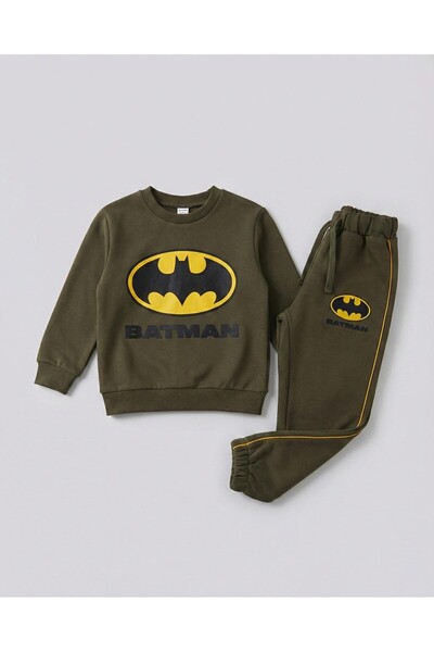 MONARCHMODA طقم سويت شيرت وبنطلون رياضي للأولاد بتصميم السوبر هيرو (شريط جانب...