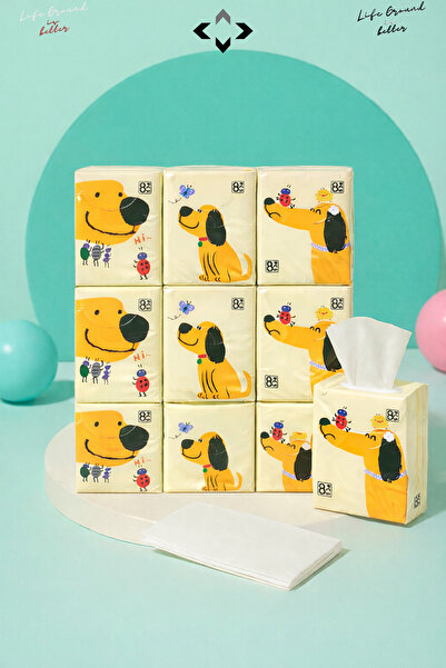 LİGROUND مناديل صغيرة منقوشة لطيفة من هيلو دوج، 9 قطع، مناديل محمولة للأطفال،...