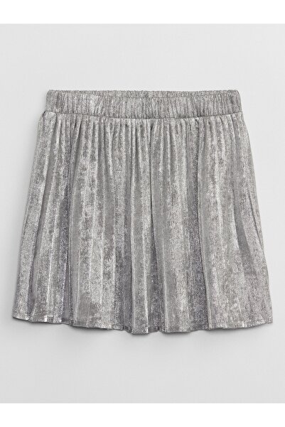 GAP Kız Çocuk Gri Shine Pileli Etek