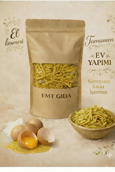 EMT GIDA Ev Yapımı Sade Erişte – El Kesmesi, Katkısız, Doğal Ev Eriştesi 1000 gr