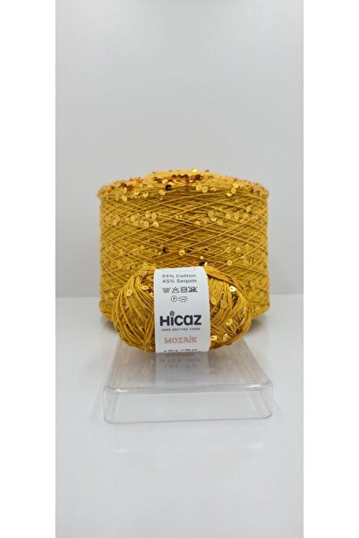 HİCAZ YARN %100 COTTON(PAMUK) HARDAL SARI 3-6 MM PULLU ÖRGÜ &ÇANTA İPİ . YUMA...