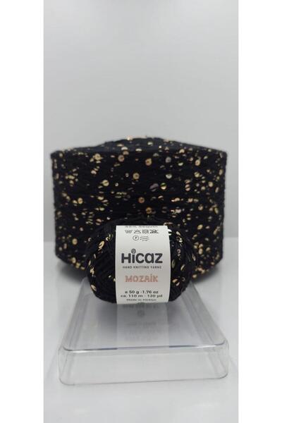 HİCAZ YARN %100 COTTON(PAMUK) SİYAH , 3-6 MM PULLU ÖRGÜ &ÇANTA İPİ . YUMAKLAR...