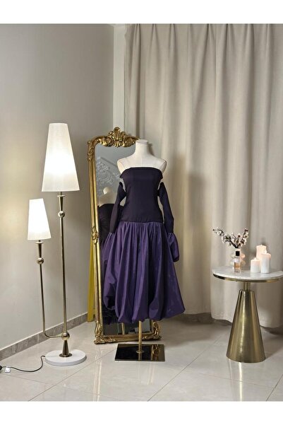 vanus fashion فستان أرجواني بتصميم عصري 5489