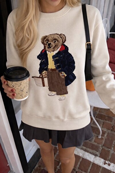 Jose Clothing سويت شيرت مطبوع بأكمام طويلة وقصة كبيرة الحجم