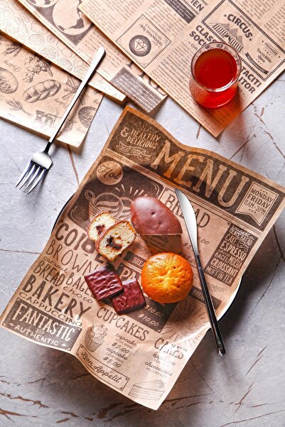 MUQA COLLECTION Kendinden Desenli Pinterest Yağlı Kağıt | 50 Adet Vintage Gaz...