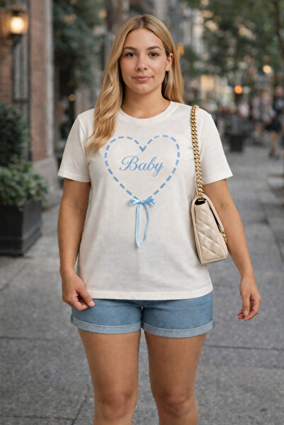 OYERGA MODA Γυναικείο μπλουζάκι από 100% βαμβάκι Baby με τύπωμα με λεπτομέρει...